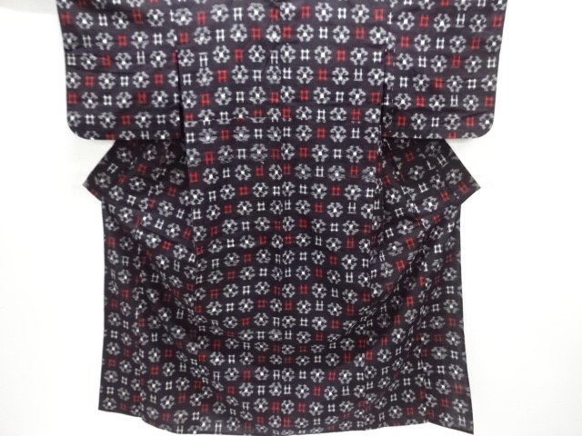 JAPANESE KIMONO / ANTIQUE HITOE KIMONO / COTTON / KURUME KASURI / IGETA PATTERN